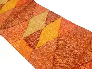 手織り真綿紬変わり襷模様織出し名古屋帯